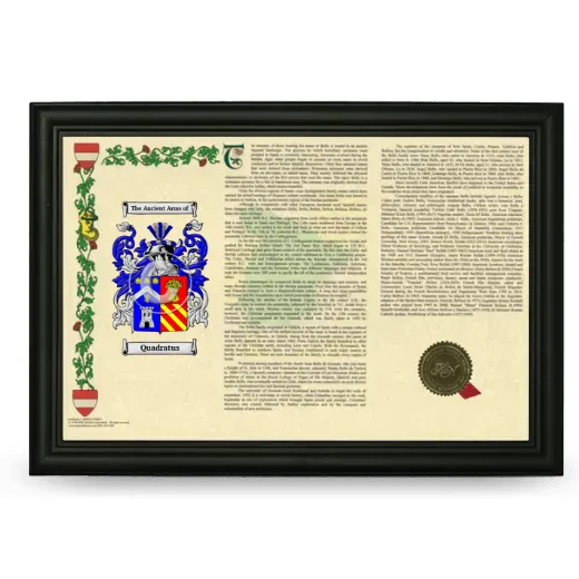 Quadratus Armorial Landscape Framed - Black