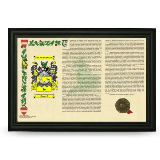 Quarell Armorial Landscape Framed - Black