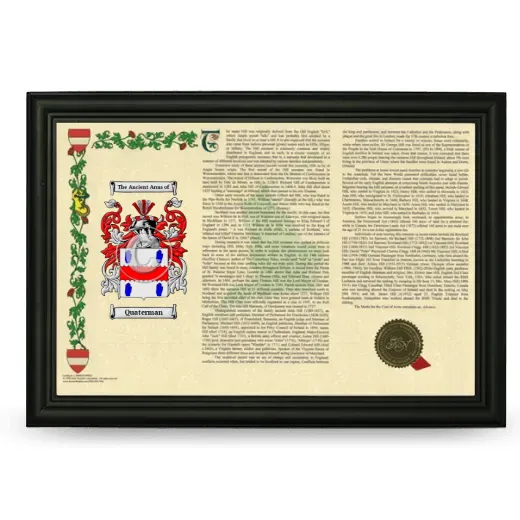Quaterman Armorial Landscape Framed - Black