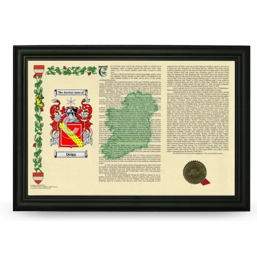 Quigg Armorial Landscape Framed - Black