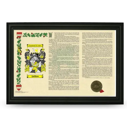Quilliam Armorial Landscape Framed - Black