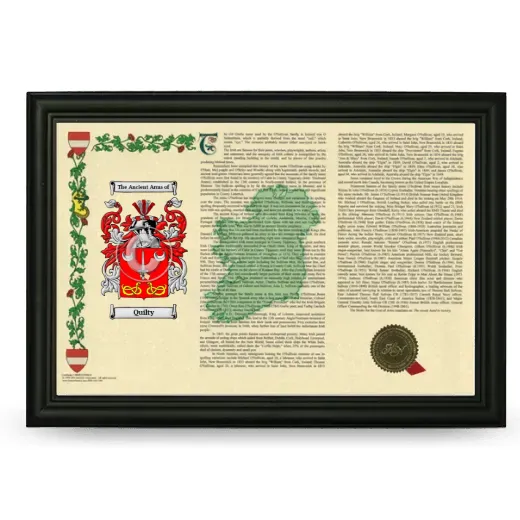 Quilty Armorial Landscape Framed - Black