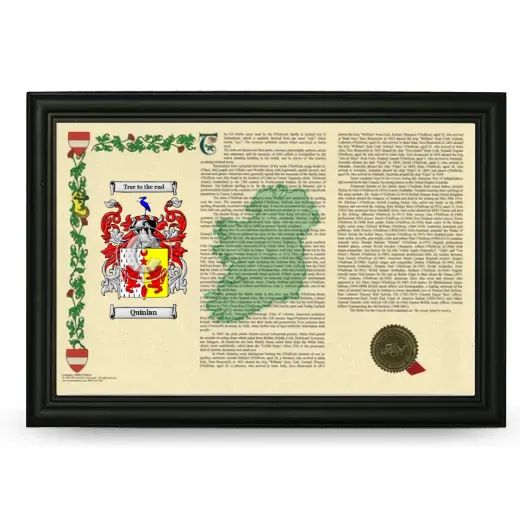 Quinlan Armorial Landscape Framed - Black