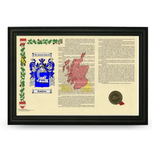 Rainfrew Armorial Landscape Framed - Black