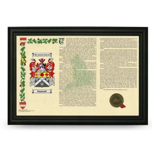 Raymund Armorial Landscape Framed - Black