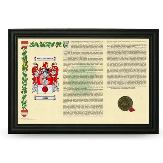 Reicks Armorial Landscape Framed - Black