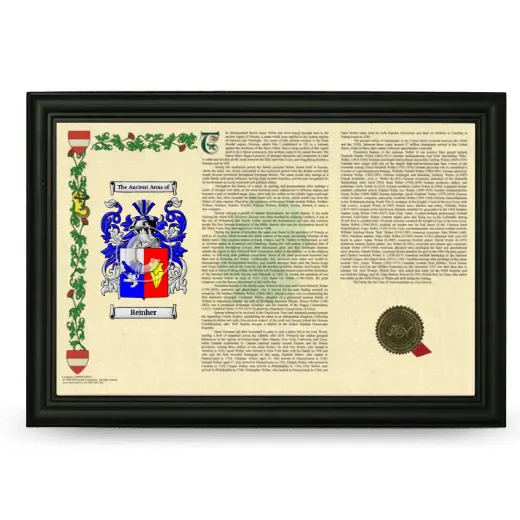 Reinher Armorial Landscape Framed - Black