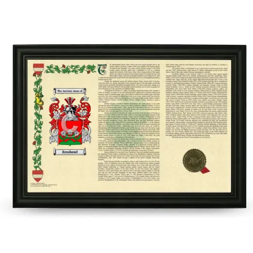 Rembaud Armorial Landscape Framed - Black