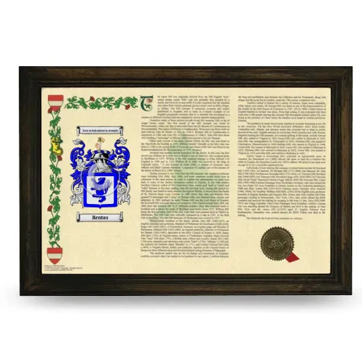 Rentas Armorial Landscape Framed - Brown