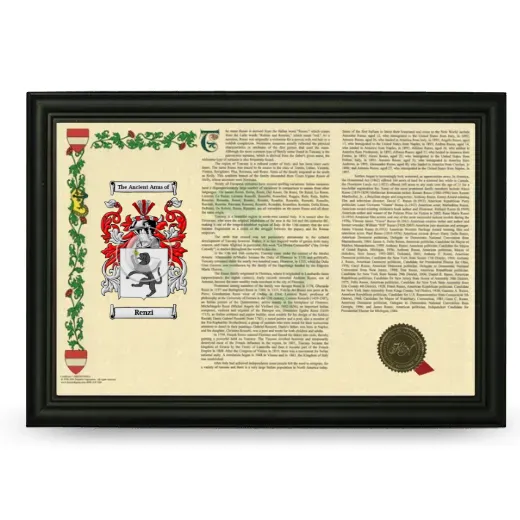 Renzi Armorial Landscape Framed - Black