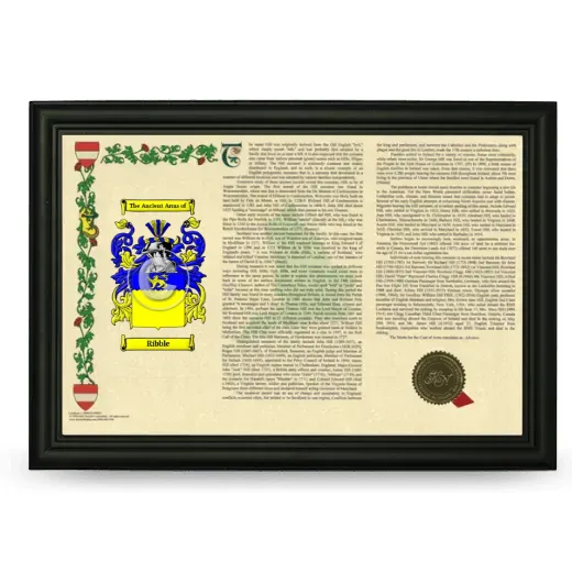 Ribble Armorial Landscape Framed - Black