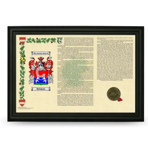Richman Armorial Landscape Framed - Black