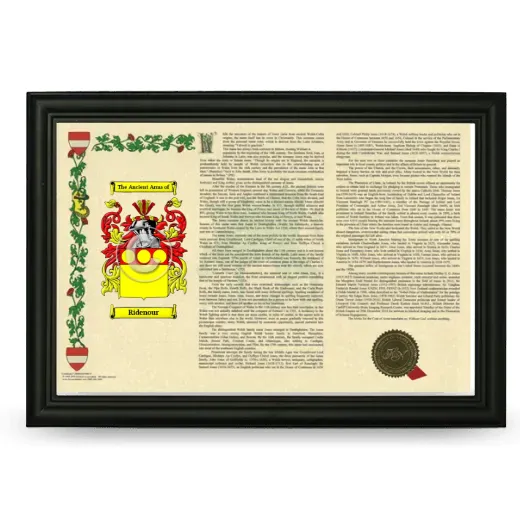 Ridenour Armorial Landscape Framed - Black