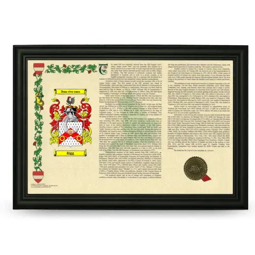 Rigg Armorial Landscape Framed - Black