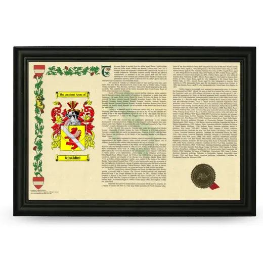Rinaldini Armorial Landscape Framed - Black