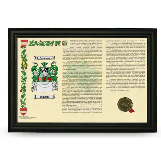 Romanik Armorial Landscape Framed - Black