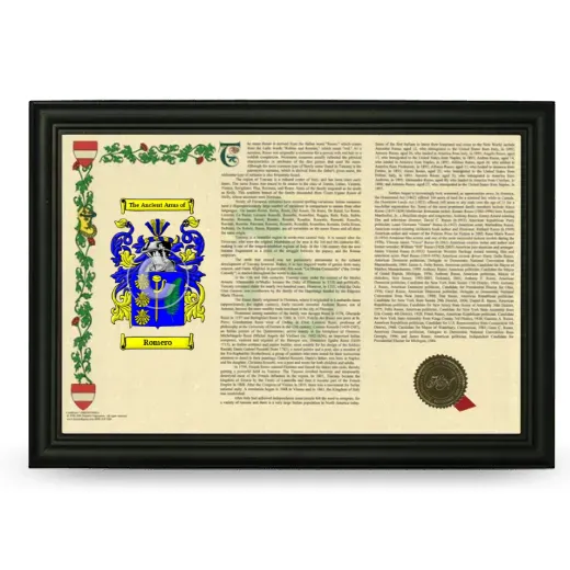 Romero Armorial Landscape Framed - Black