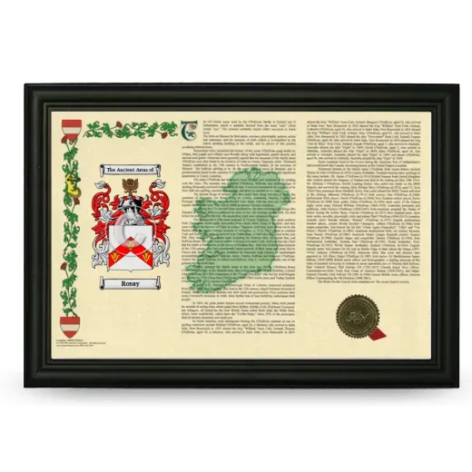 Rosay Armorial Landscape Framed - Black