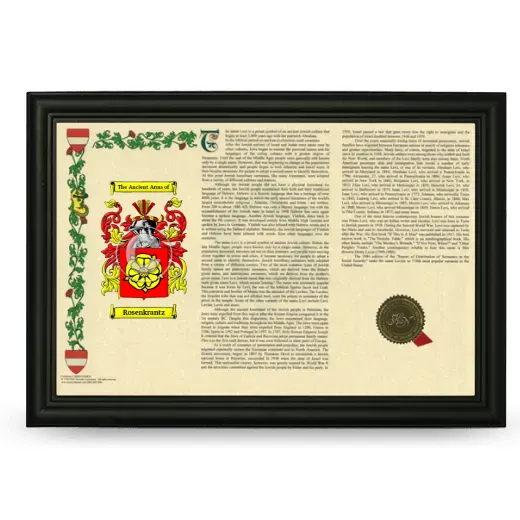 Rosenkrantz Armorial Landscape Framed - Black