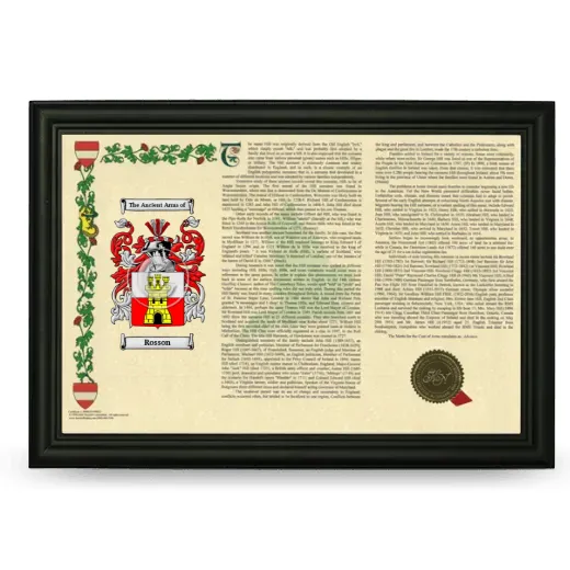 Rosson Armorial Landscape Framed - Black
