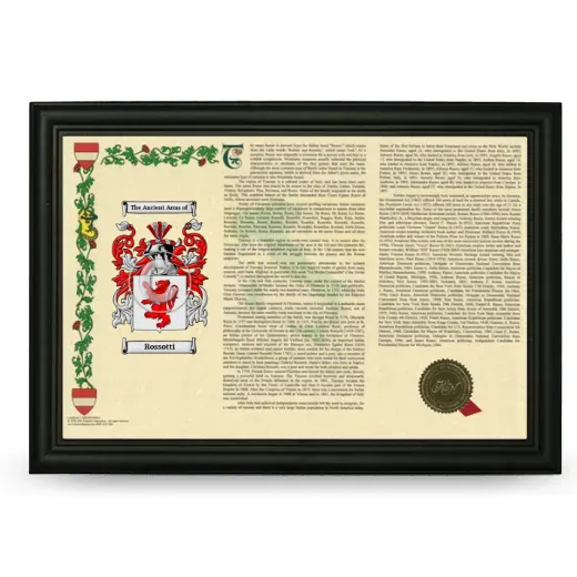 Rossotti Armorial Landscape Framed - Black
