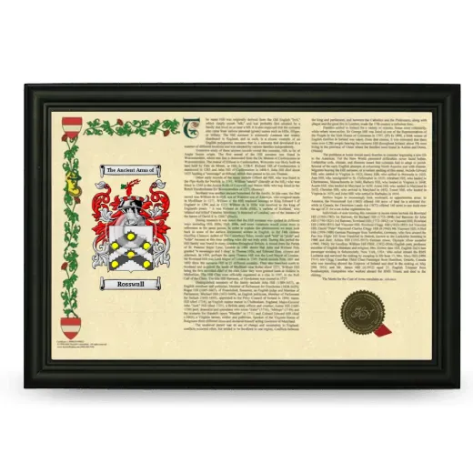 Rosswall Armorial Landscape Framed - Black