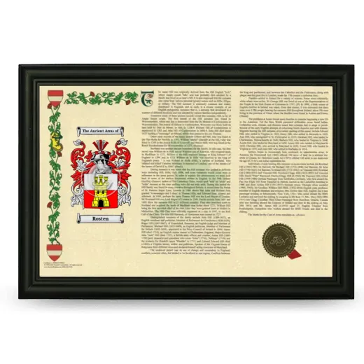Rosten Armorial Landscape Framed - Black