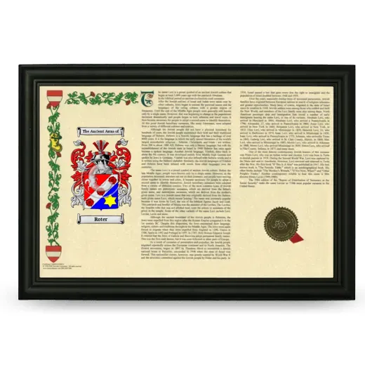 Roter Armorial Landscape Framed - Black