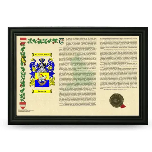 Rouncey Armorial Landscape Framed - Black
