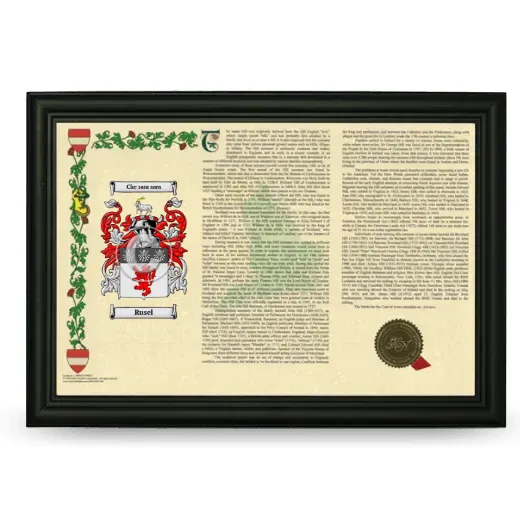 Rusel Armorial Landscape Framed - Black