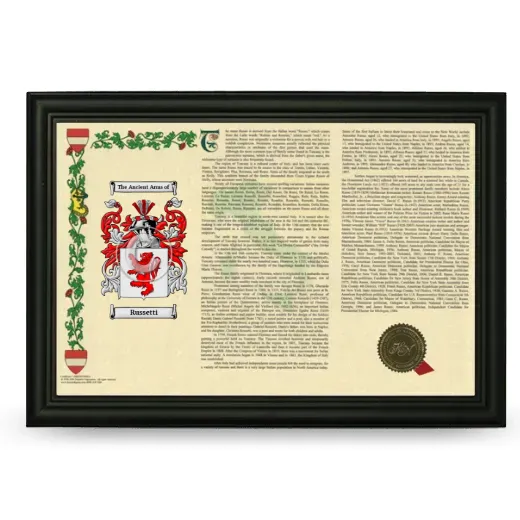 Russetti Armorial Landscape Framed - Black