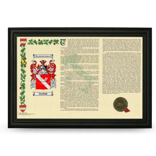 Sacchini Armorial Landscape Framed - Black