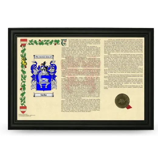 Sacha Armorial Landscape Framed - Black