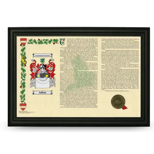 Sallvyn Armorial Landscape Framed - Black