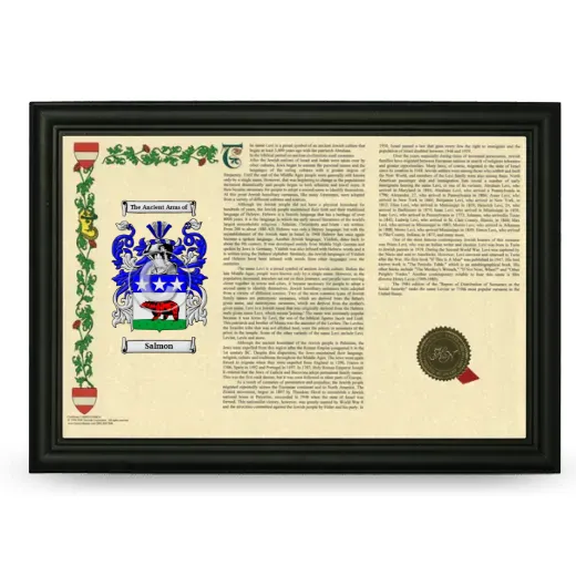 Salmon Armorial Landscape Framed - Black