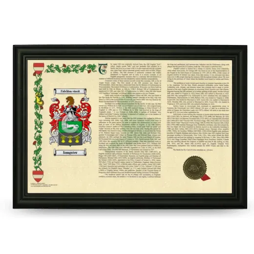 Sangster Armorial Landscape Framed - Black