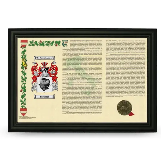 Saracino Armorial Landscape Framed - Black
