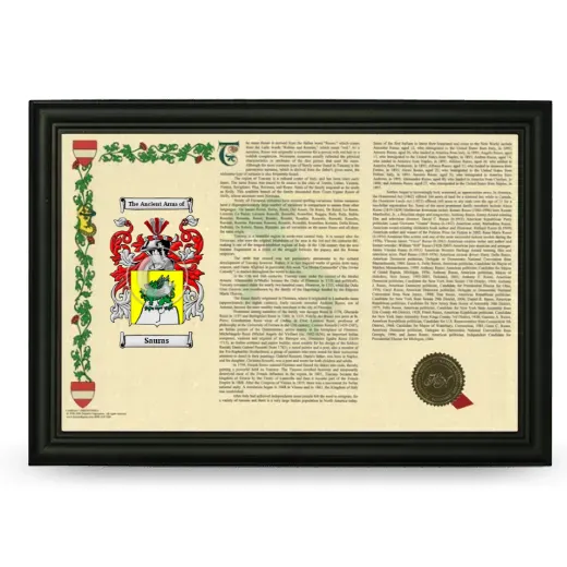 Sauras Armorial Landscape Framed - Black