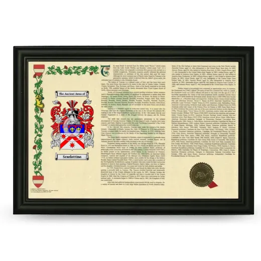 Scarlattina Armorial Landscape Framed - Black