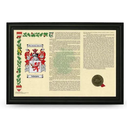 Scherpen Armorial Landscape Framed - Black