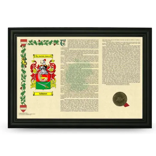 Schwert Armorial Landscape Framed - Black