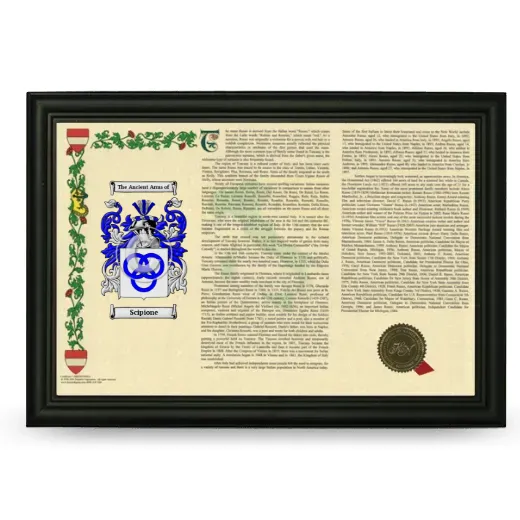 Scipione Armorial Landscape Framed - Black