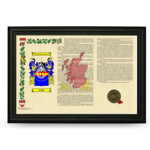 Scoby Armorial Landscape Framed - Black