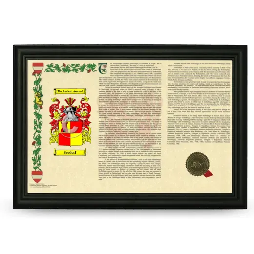 Seedorf Armorial Landscape Framed - Black
