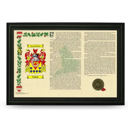 Seemar Armorial Landscape Framed - Black