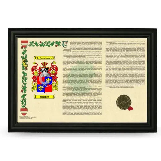 Seigfried Armorial Landscape Framed - Black