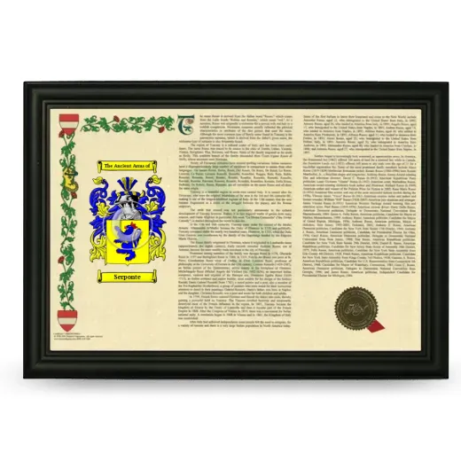 Serponte Armorial Landscape Framed - Black