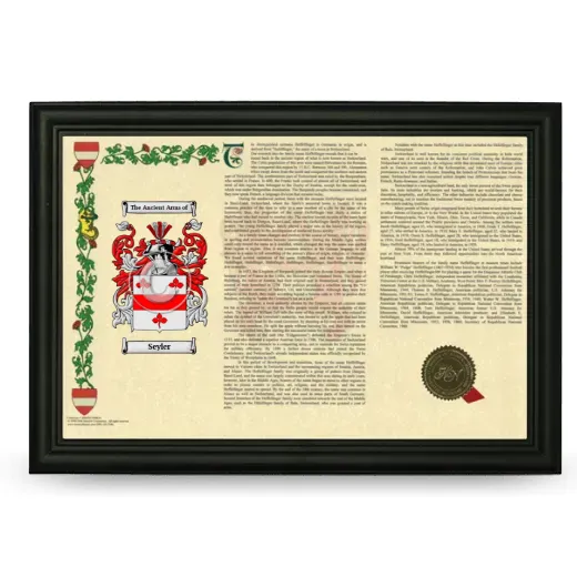 Seyler Armorial Landscape Framed - Black