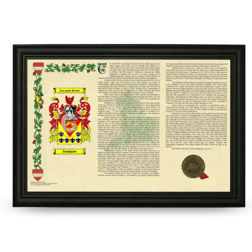 Seymore Armorial Landscape Framed - Black