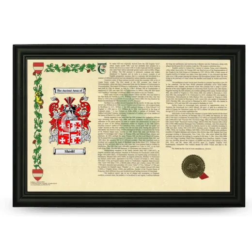 Shadd Armorial Landscape Framed - Black